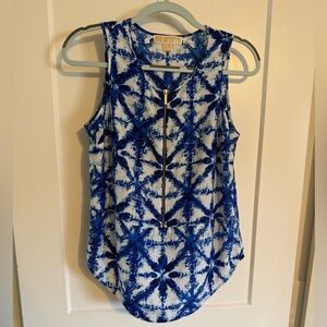 Michael Kors Blue and White Patterned Tank Top